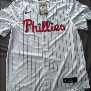 Authentic Nike Trea Turner #7 Phillies Jersey. Button down home jersey. NWT